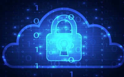 A padlock is shown on top of the cloud.